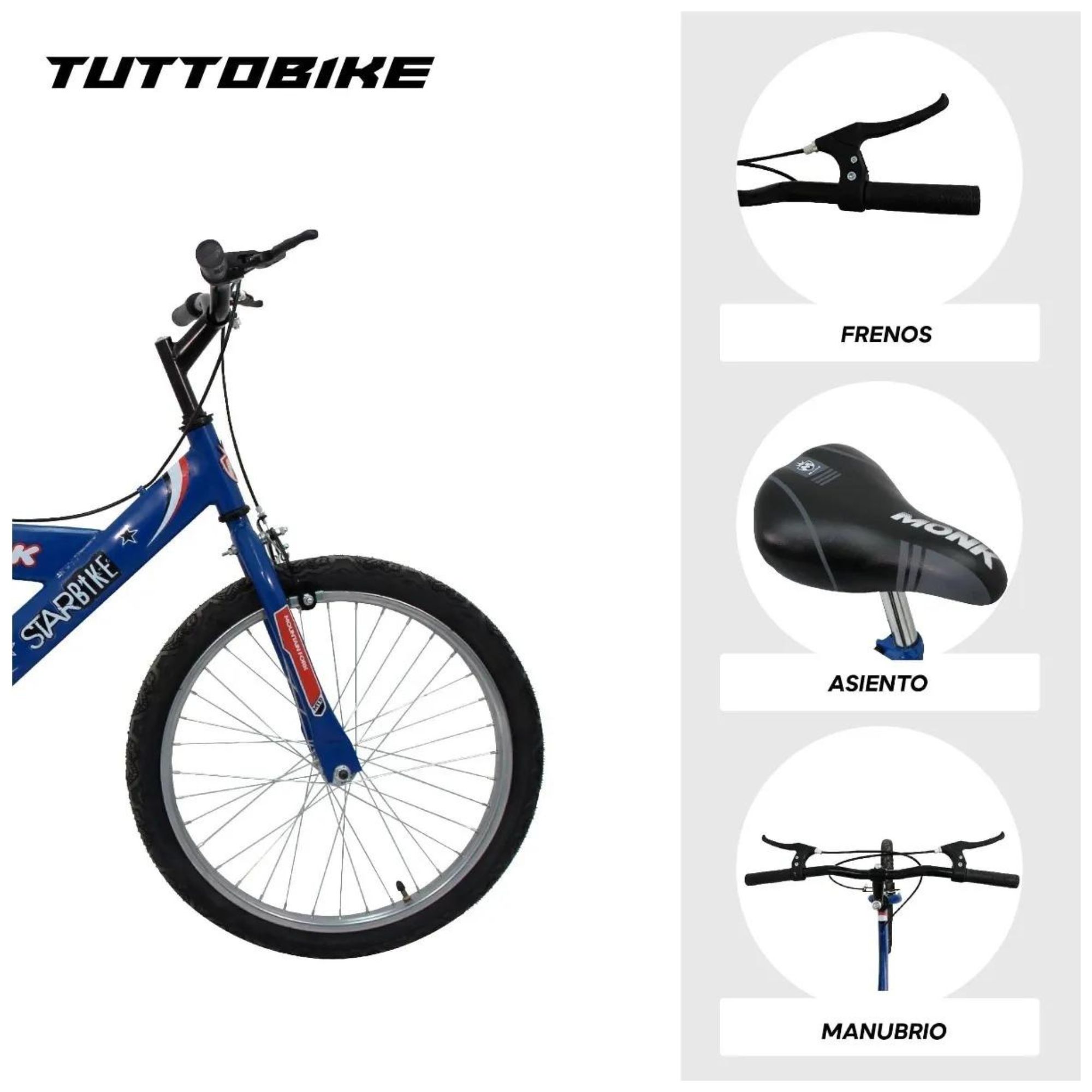 Bicicleta Monk Starbike Rodada 20 1 Velocidad R20 Azul