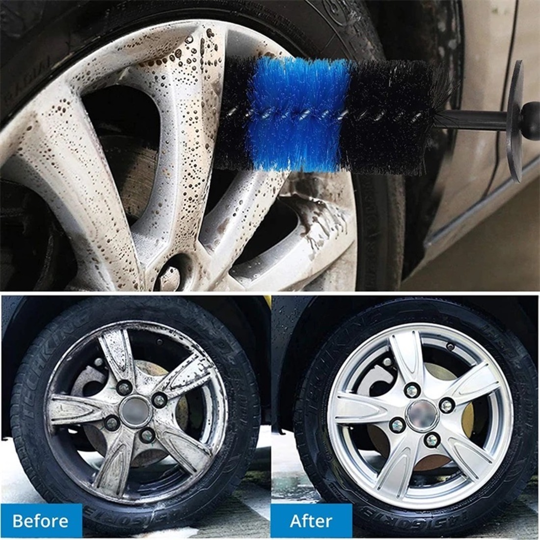 Cepillo Para lavado de Llantas Rines en Coches y Motos