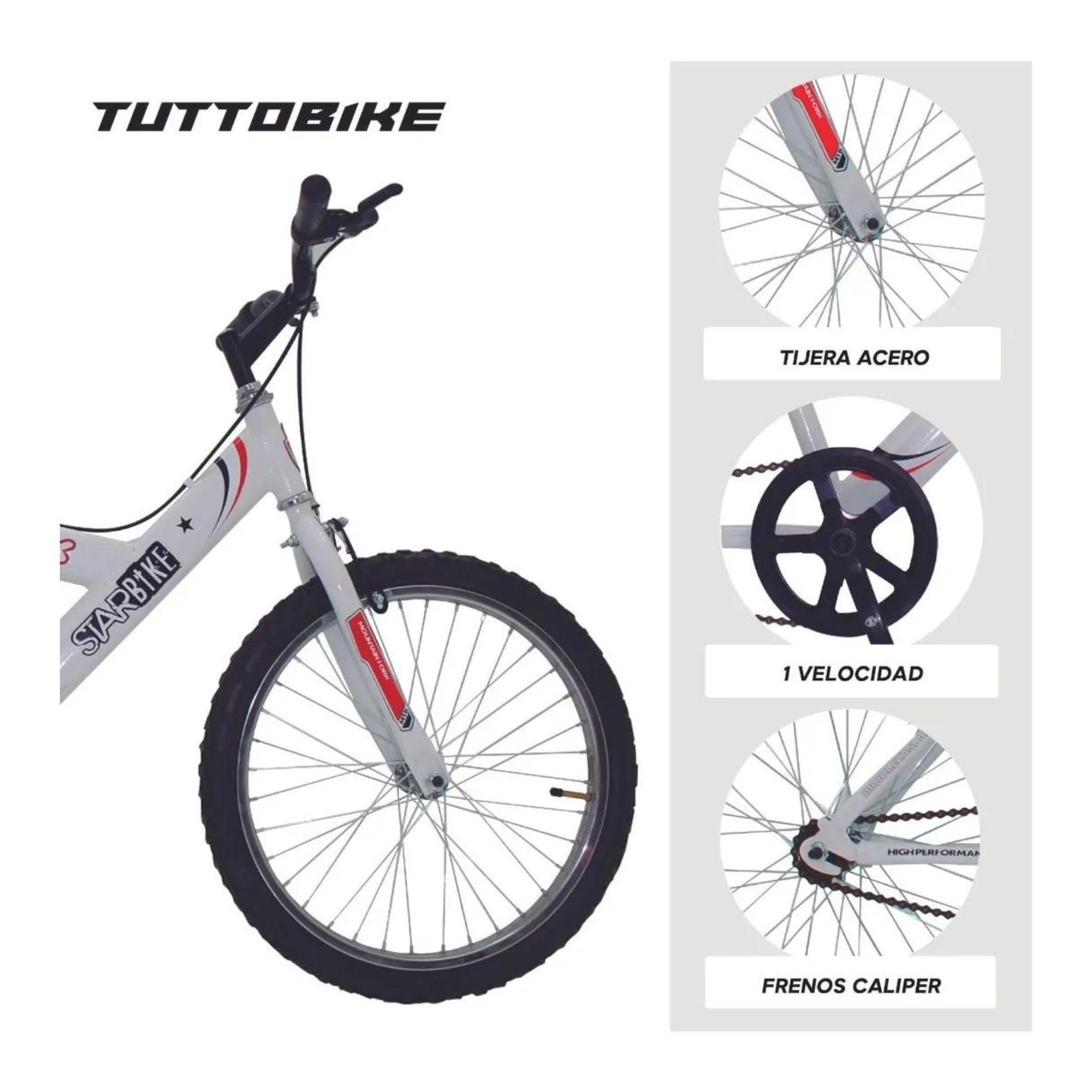 Bicicleta Monk Starbike Rodada 20 1 Velocidad R20 Blanca