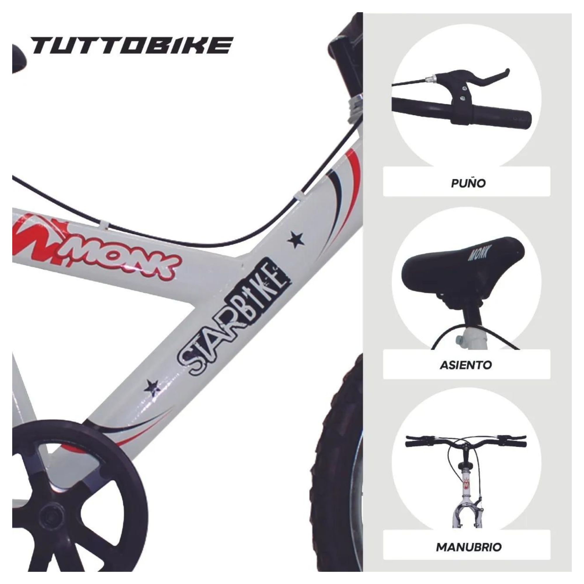 Bicicleta Monk Starbike Rodada 20 1 Velocidad R20 Blanca