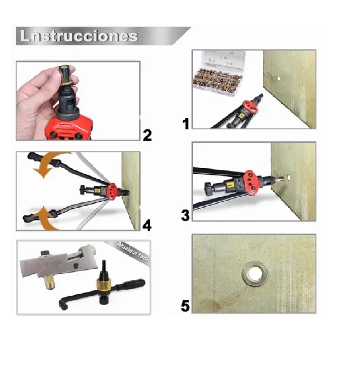 Kit Tuerca De Remache Acero Al Carbono  M3 M4 M5 M6 M8