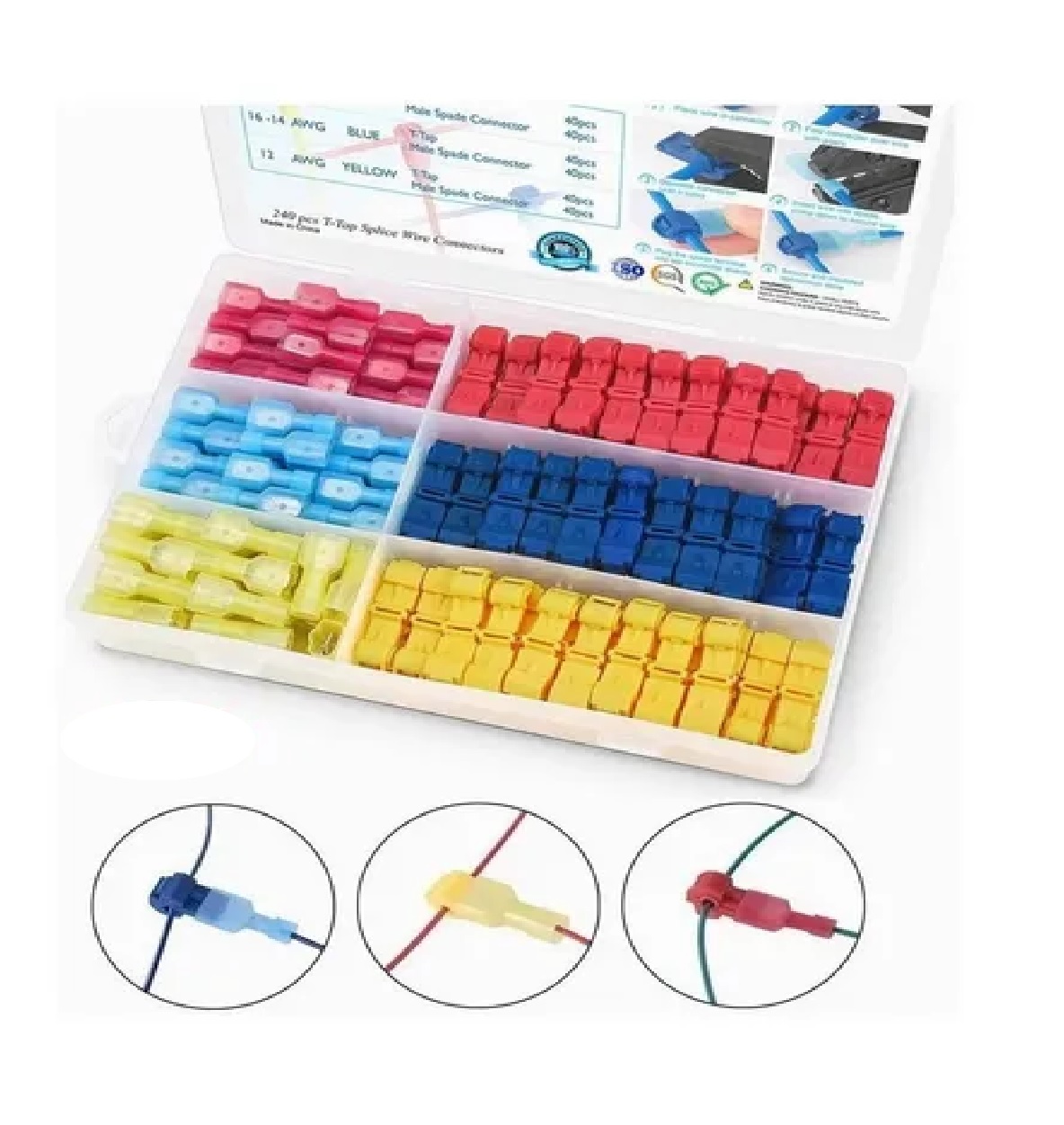 Set Conectores T-tap Terminales Cables Terminales De Cables De E