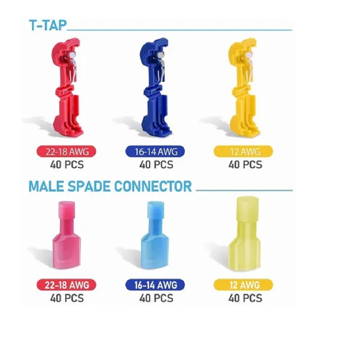 Set Conectores T-tap Terminales Cables Terminales De Cables De E