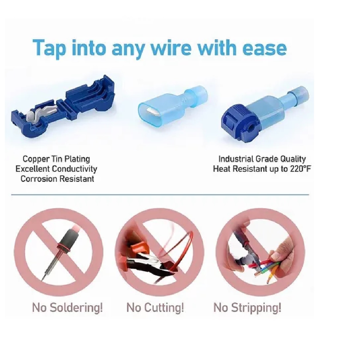 Set Conectores T-tap Terminales Cables Terminales De Cables De E