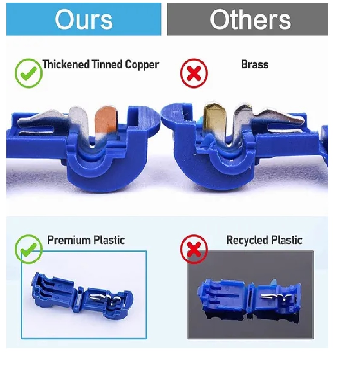 Set Conectores T-tap Terminales Cables Terminales De Cables De E