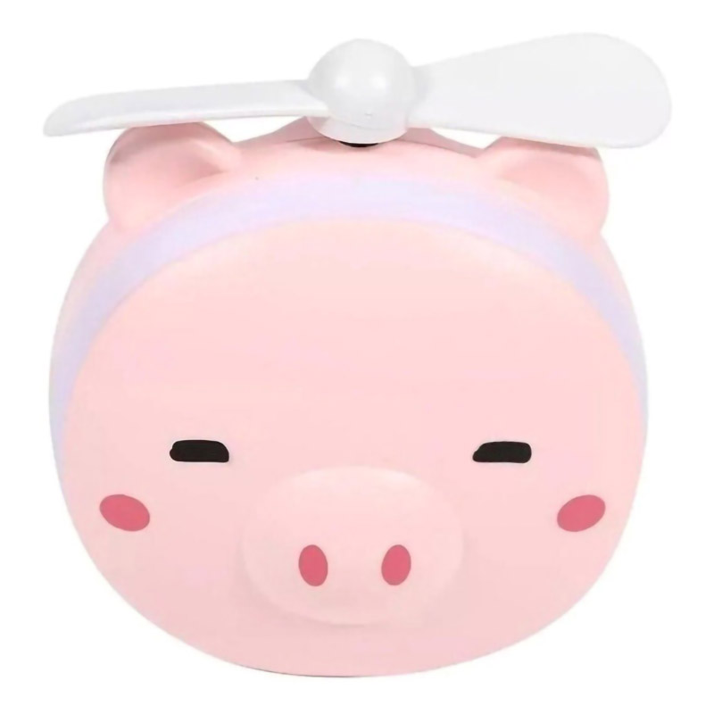 Espejo Maquillaje con Luz LED y Ventilador Cerdito