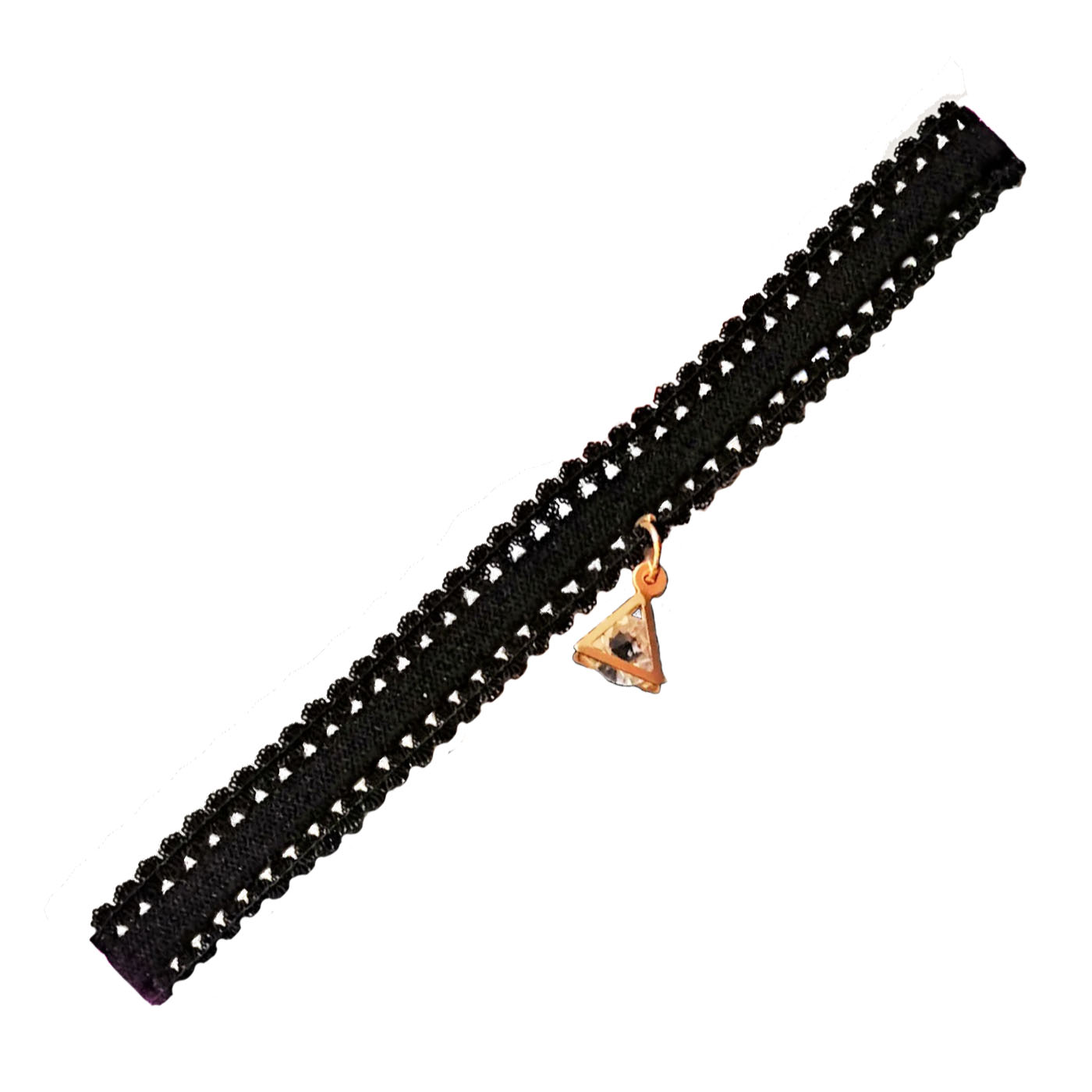 Gargantilla Tela Negro Adorno Cristal