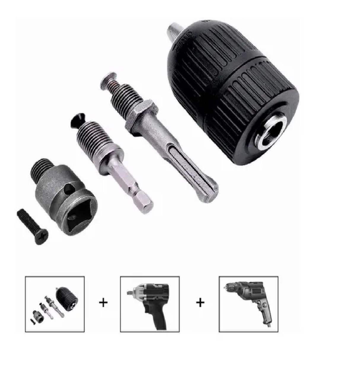  Adaptador Sds Plus Destornillador Impact Broquero Chuck 1/2 