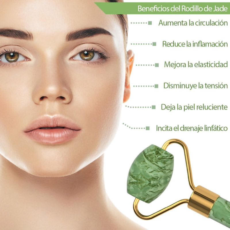 Rodillo Masajeador Facial Jade