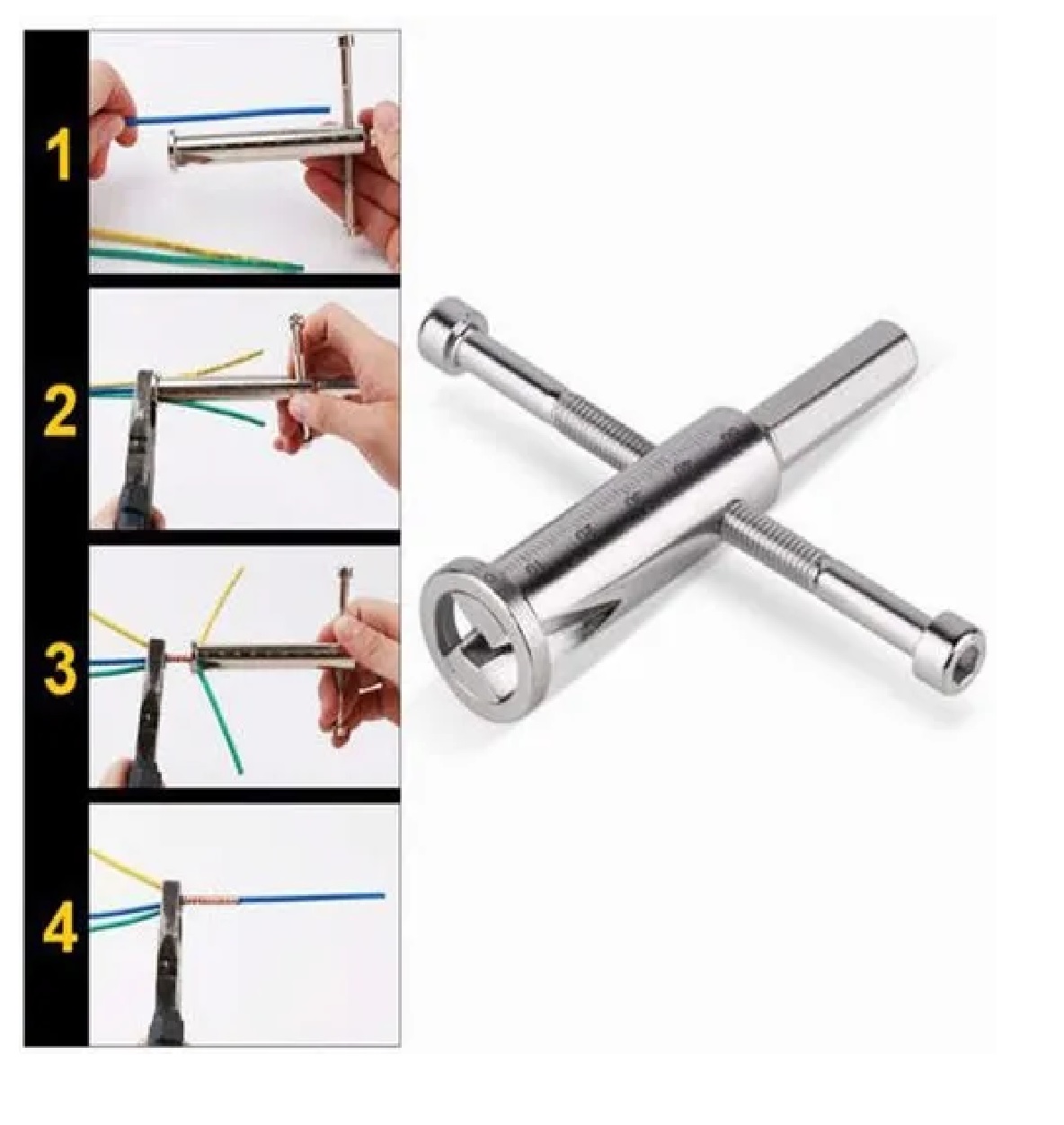 Pelacable Conexion Taladro Broca Entorchador Alambre