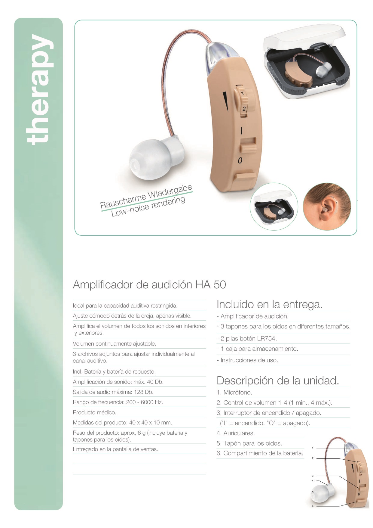 Audífono Problemas Auditivos Amplificador Sonido Ha50 Beurer.