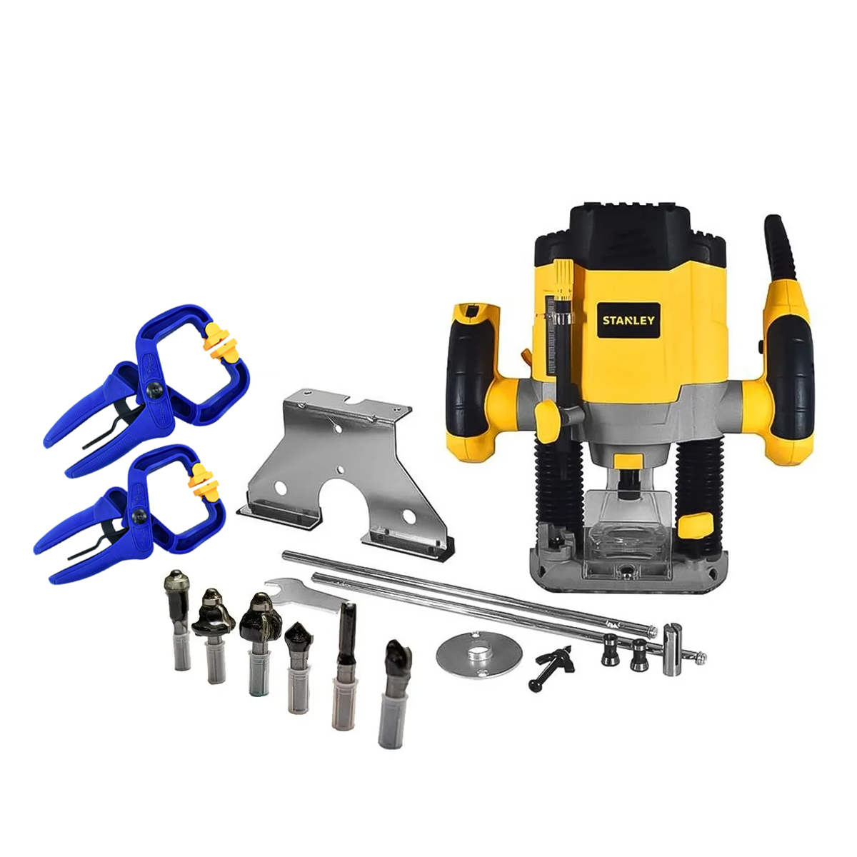 Router Stanley Srr1200 + 3 Collets, 6 Brocas + Regalo