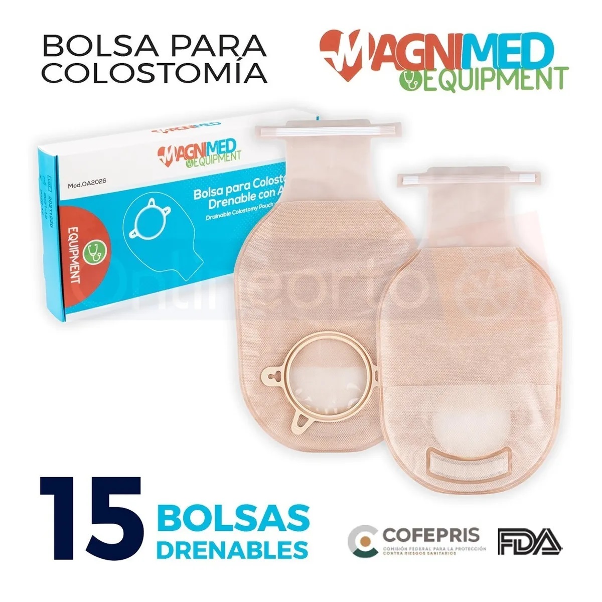 Bolsa Para Colostomia Drenable Con Aro 15 Pieza Para Barrera