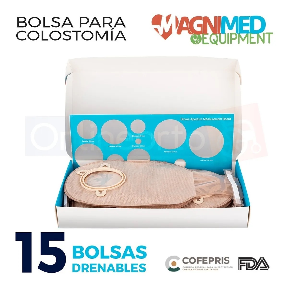 Bolsa Para Colostomia Drenable Con Aro 15 Pieza Para Barrera