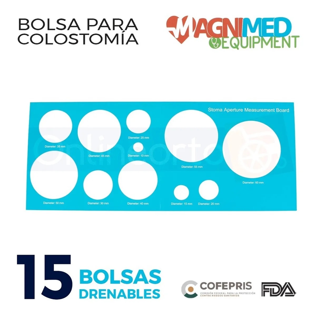 Bolsa Para Colostomia Drenable Con Aro 15 Pieza Para Barrera