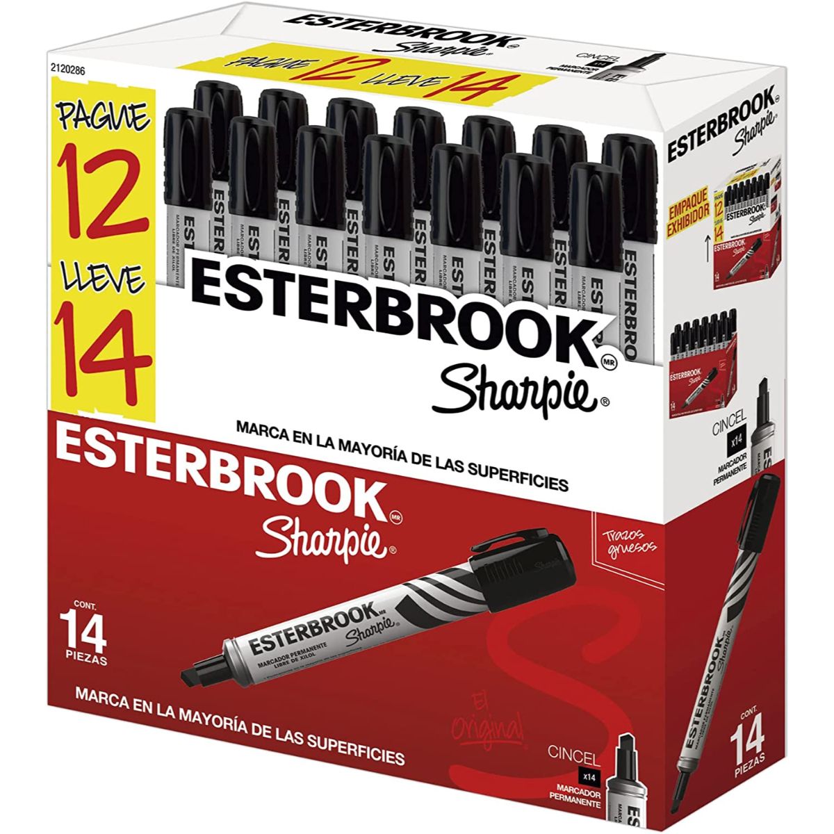 Marcadores Permanentes Sharpie ESTERBROOK Negro 14 pzas