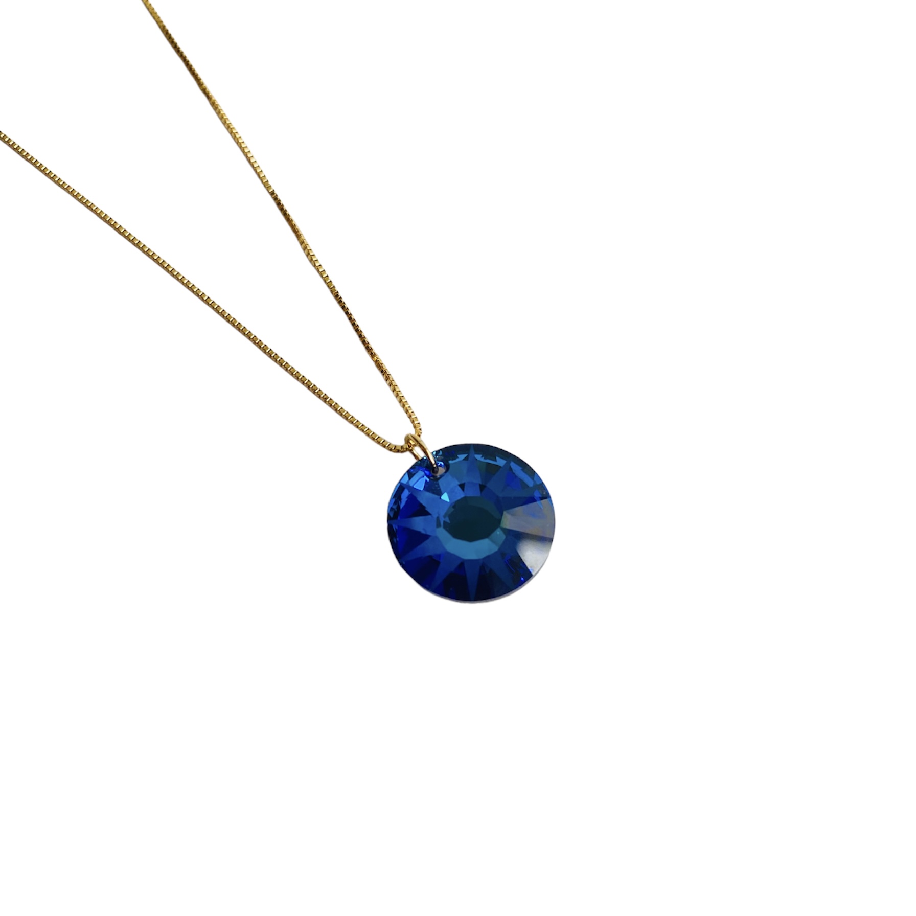 Cadena con Dije Cristal Swarovski-Baño de oro- Collar dorado