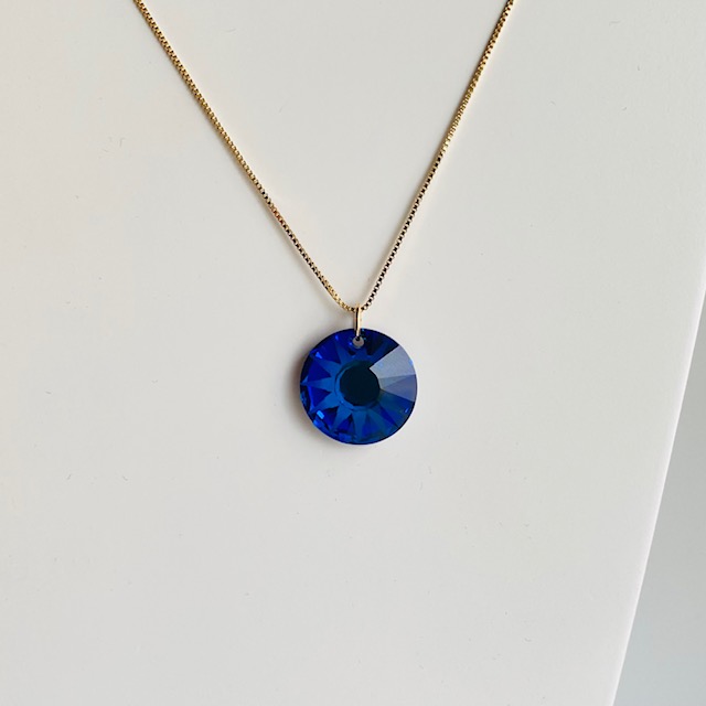 Cadena con Dije Cristal Swarovski-Baño de oro- Collar dorado