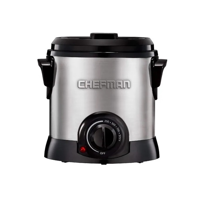 Freidora eléctrica Chefman Fry Guy RJ07-M-SS 1L plata