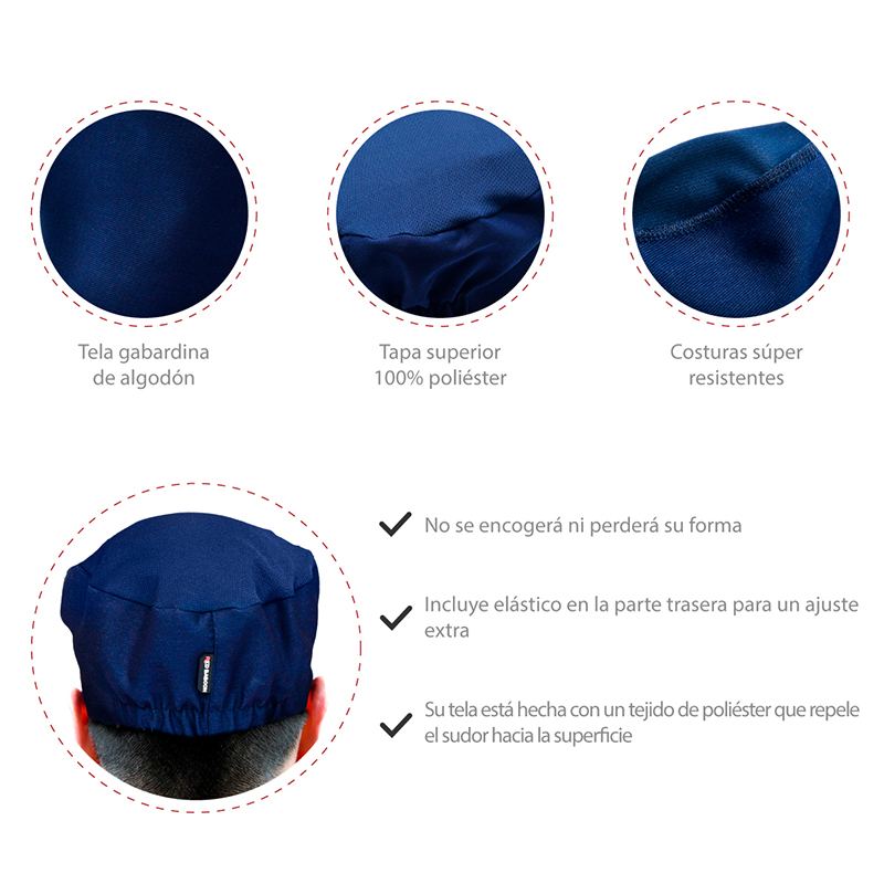 Cofia Chef Ajustable. Gorro Para Chef De Cocina Cómoda 