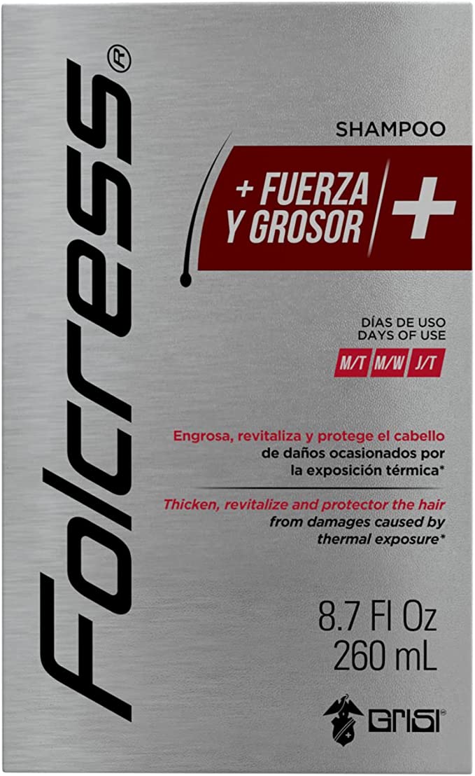 Tratamiento Anticaída Folcress Solución Minoxidil 5% Shampoo reparador capilar  260 ml Protege el pelo, para hombre