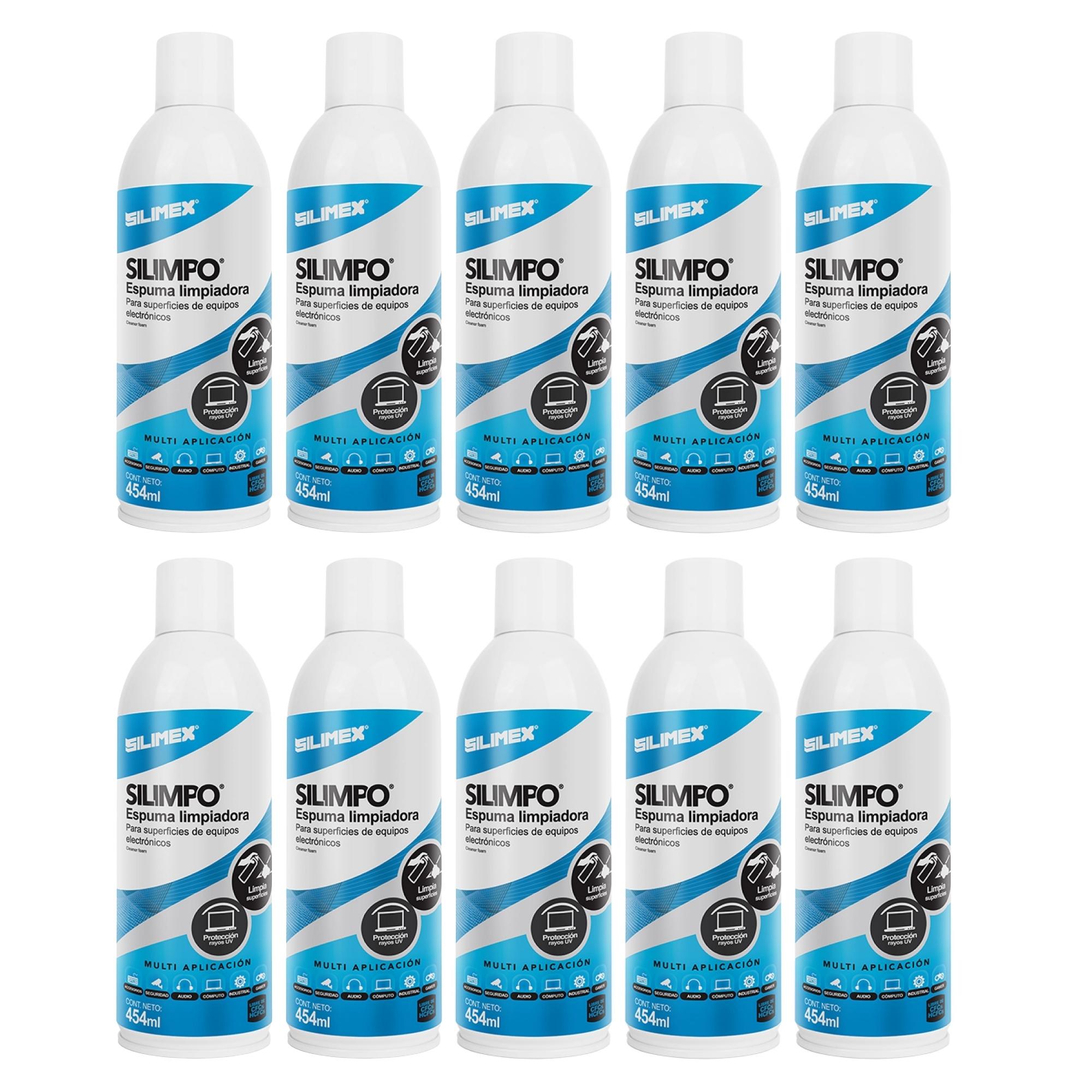 10 Pack - Espuma Limpiadora, Silimex Silimpo, 454 ML.