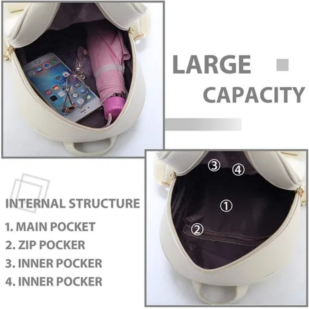 Conjunto De Mochila Y Bolsas Modernas Para Mujer, 3 Piezas