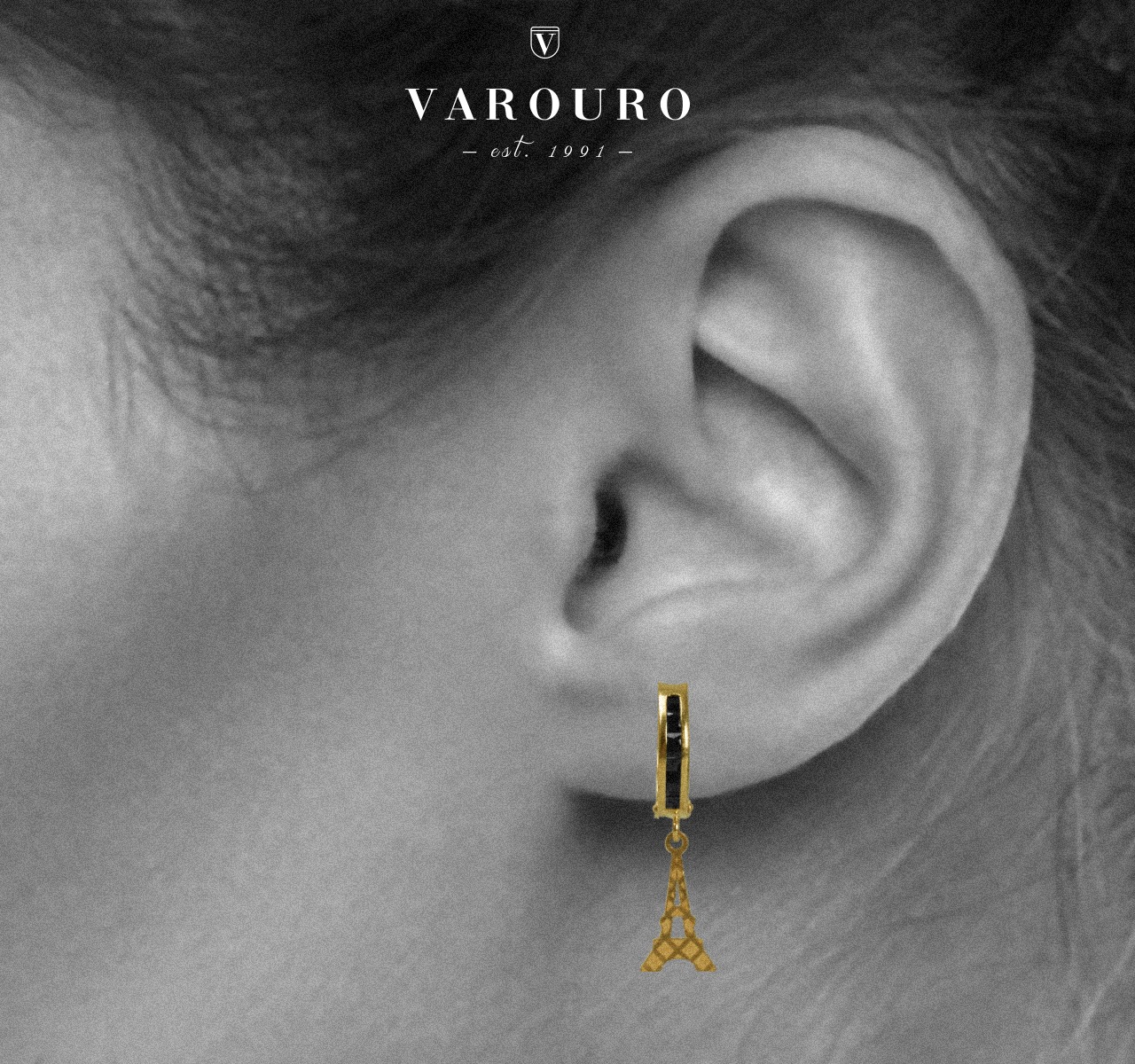 Aretes Oro Torre Eiffel, Plata 925