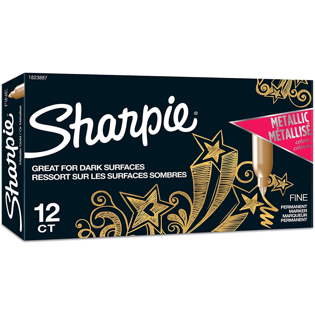 Marcadores Sharpie Metálico Punto Fino Caja c/12