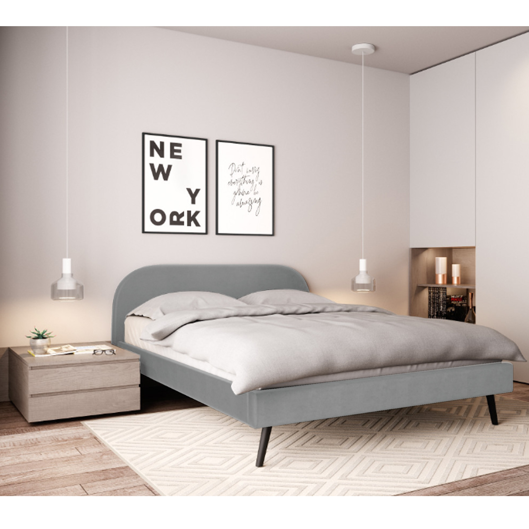 Luft And Drom, Base De Cama Gigisky Individual Gris Claro