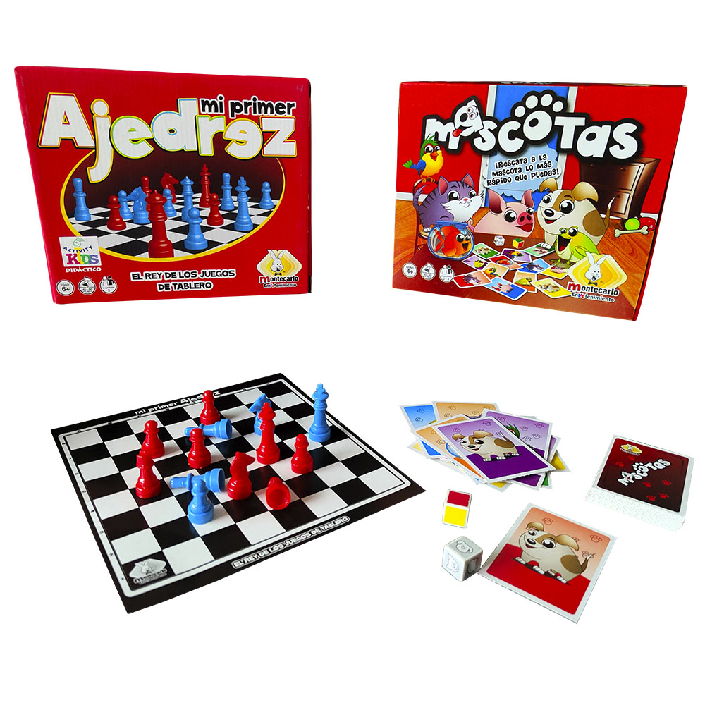 Mi Primer Ajedrez Con Mascotas paquete 2 en 1 Novedades Montecarlo