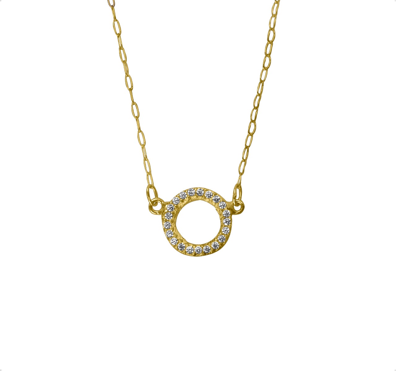 Gargantilla Oro Sólido 10k Circulo | Collar Amor + Estuche