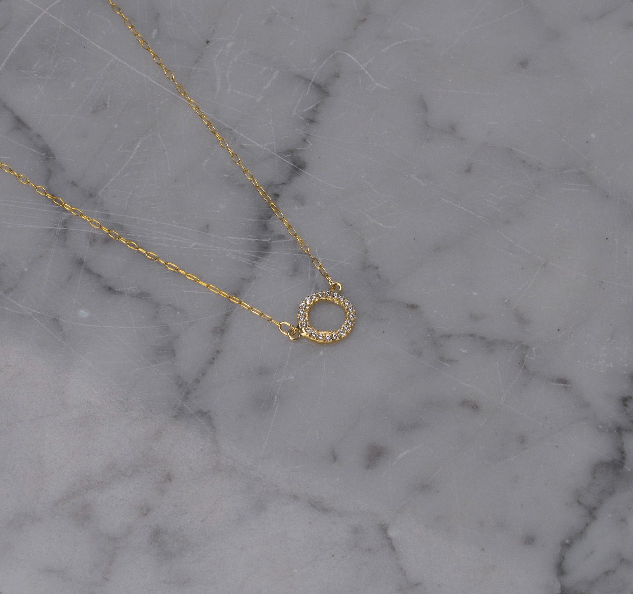 Gargantilla Oro Sólido 10k Circulo | Collar Amor + Estuche