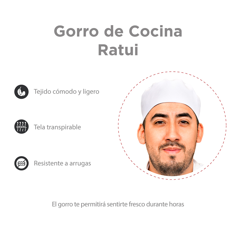 Cofia Chef Ajustable. Gorro Para Chef De Cocina Cómoda 