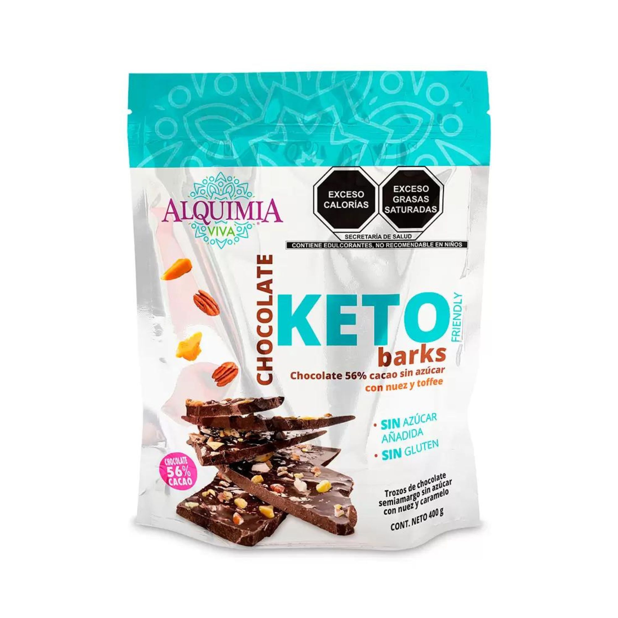 Chocolate Sin Azúcar Keto Barks Alquimia 400g