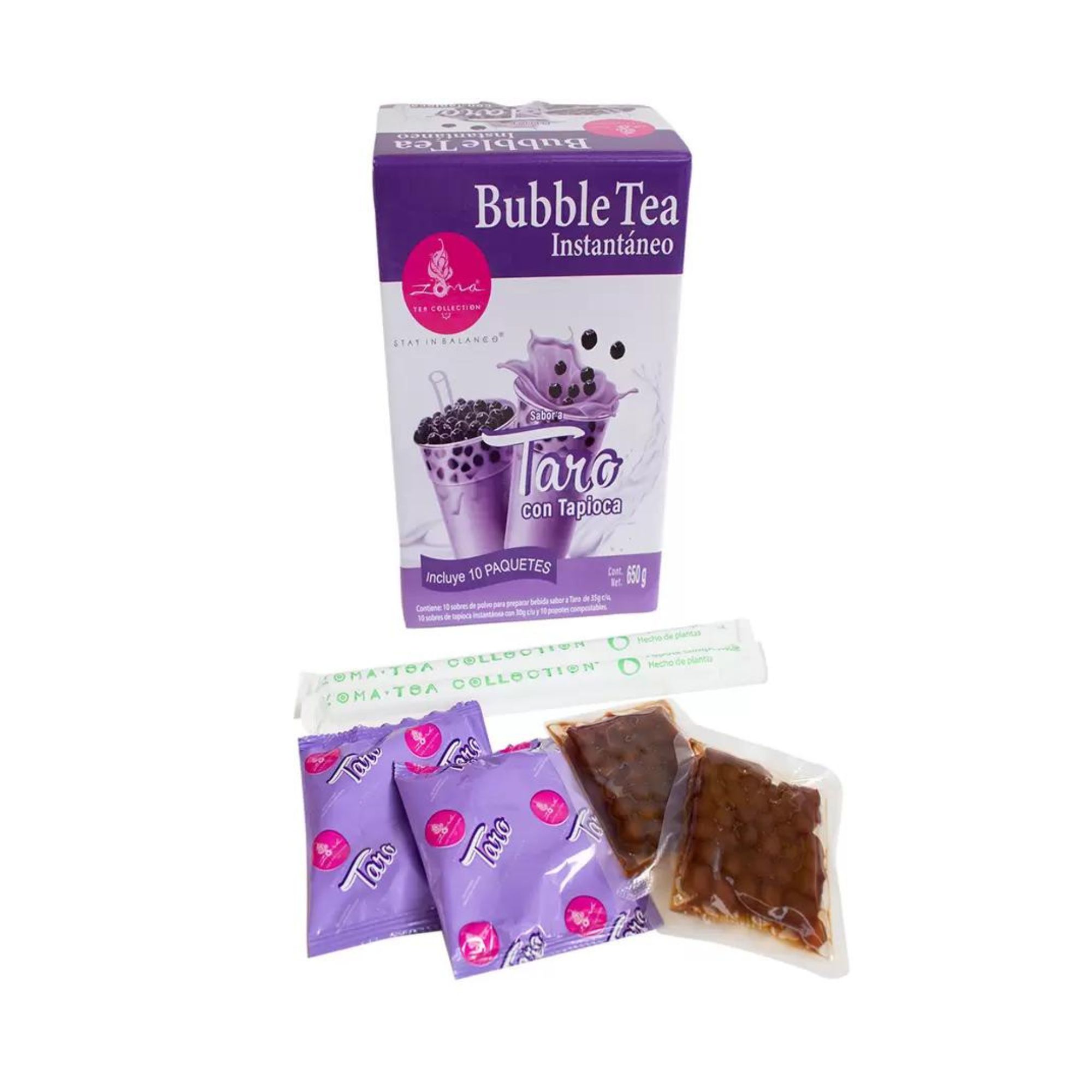 Bubble Tea Instantáneo Taro y Tapioca Zoma Tea 650g