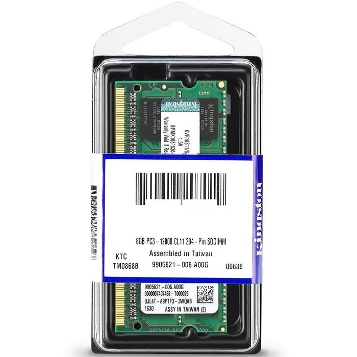 Memoria Ram DDR3 Sodimm Kingston 1600MHz 8GB PC3-12800 1.5v KVR16S11/8WP