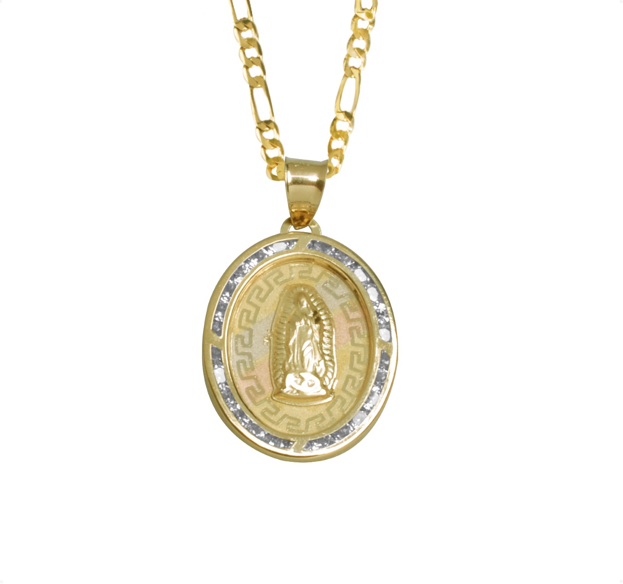 Medalla Virgen De Guadalupe Oro 10k 1.5gr + Cadena.