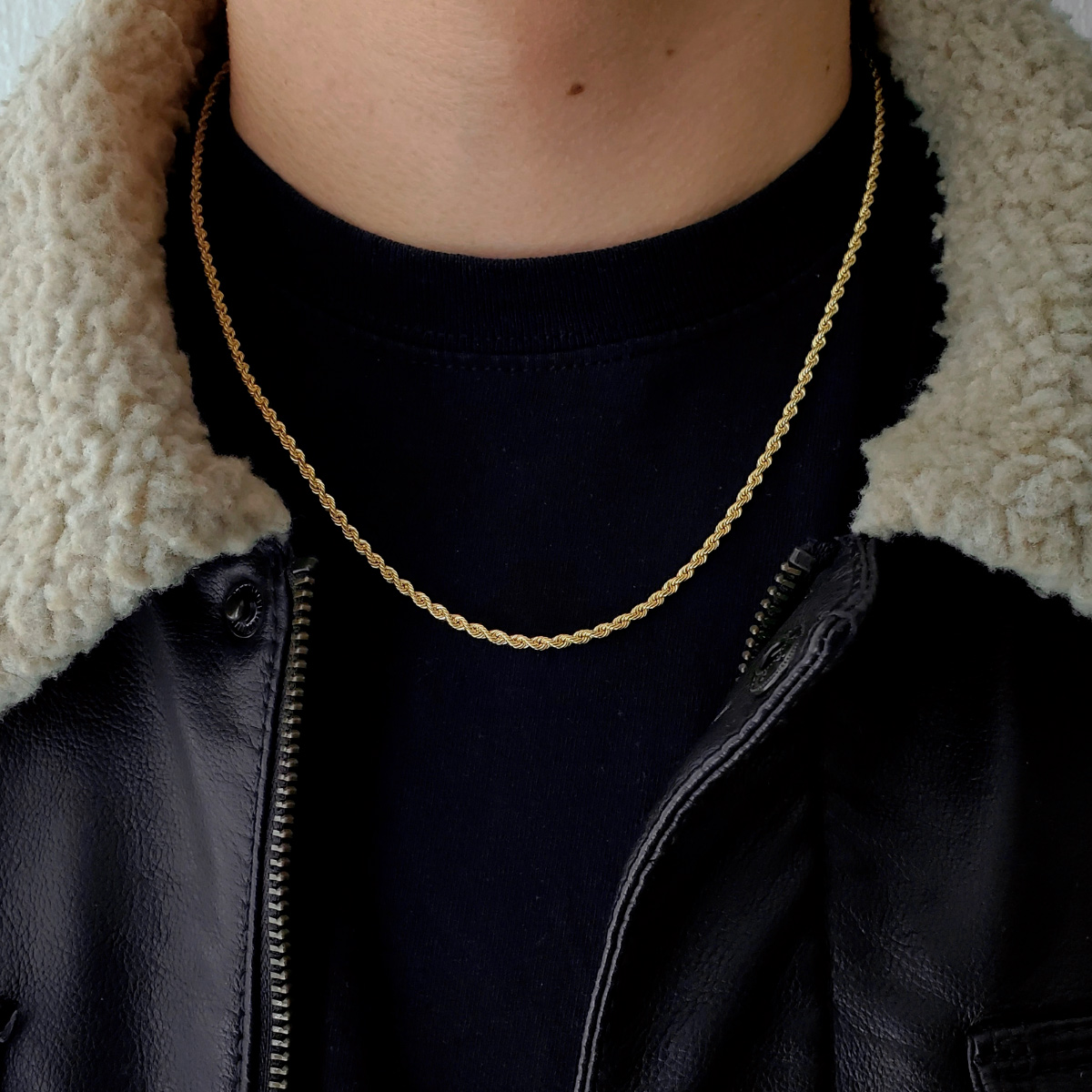 Cadena oro 10k torzal italiano hombre.