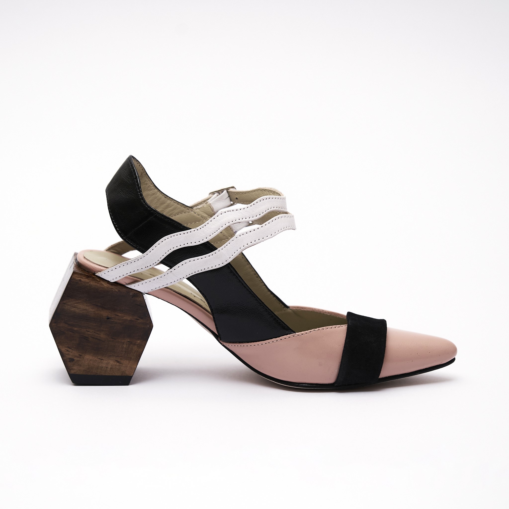 Zapatos Mujer Tacon Madera Jey Velez Piel Claudia