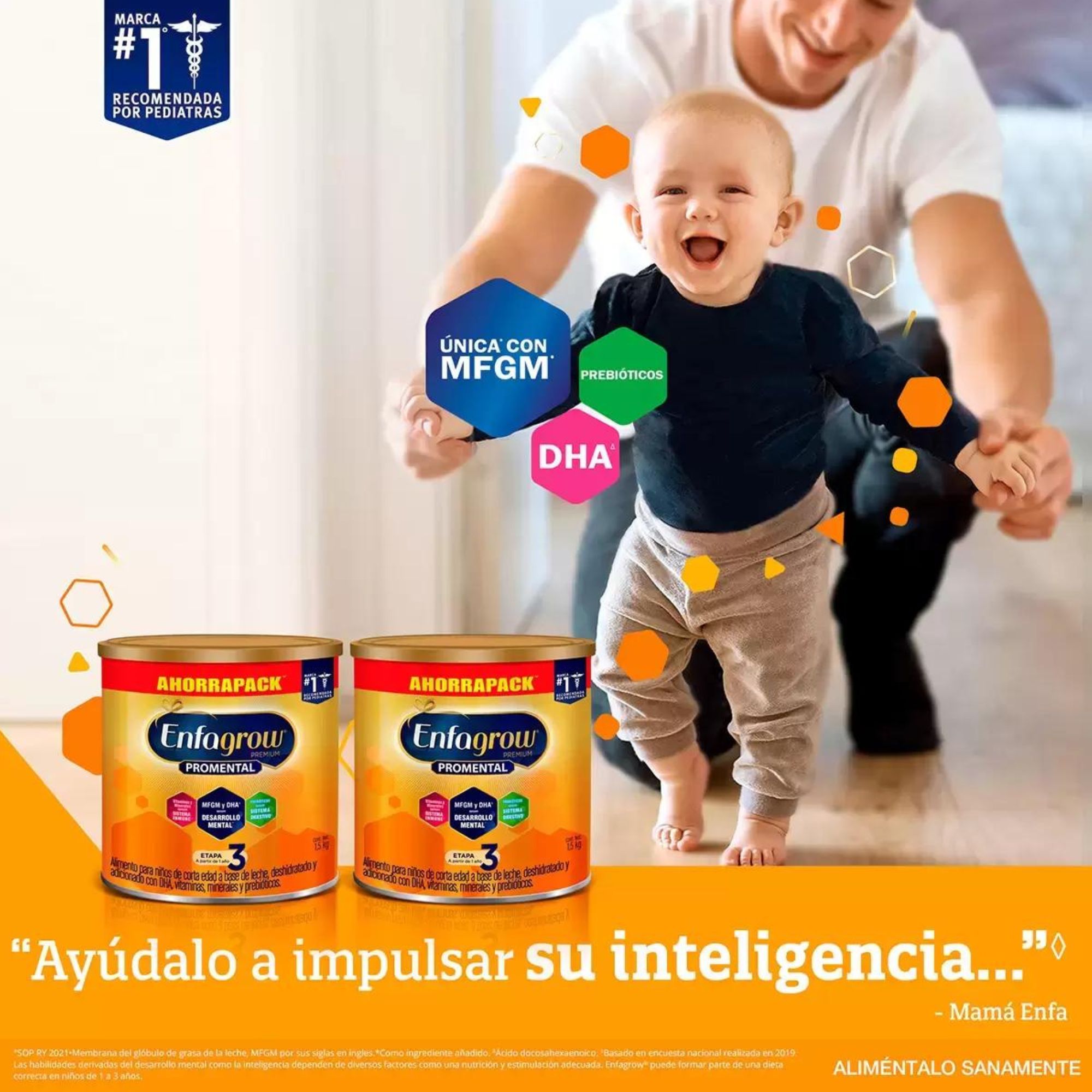 Fórmula Láctea 3 Niños Enfagrow Premium Promental 2 de 1.5 Kg