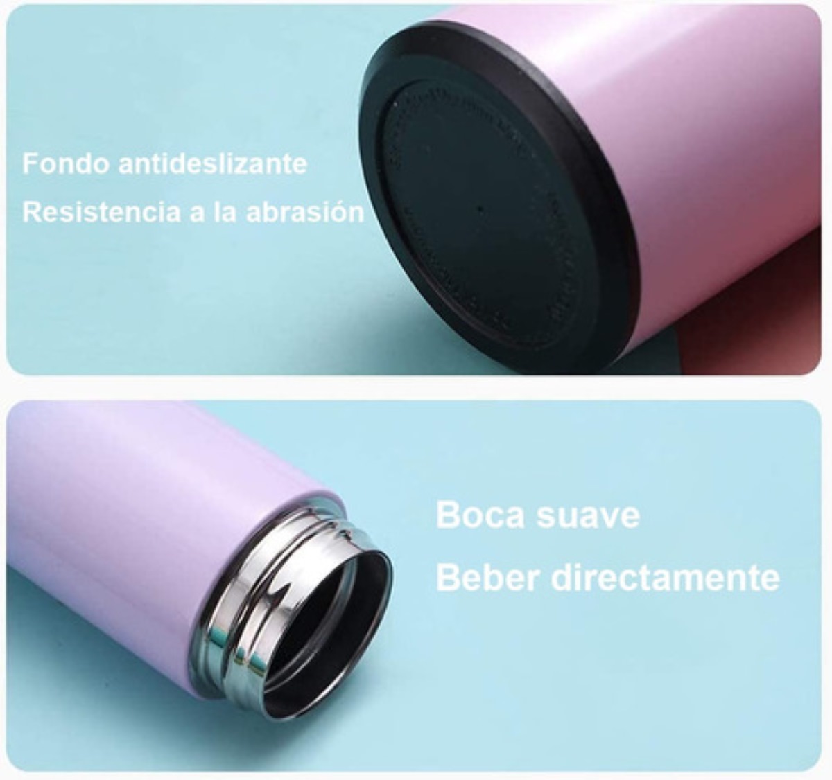 Termo Digital Azul Acero y Rosado Pastel - Promart