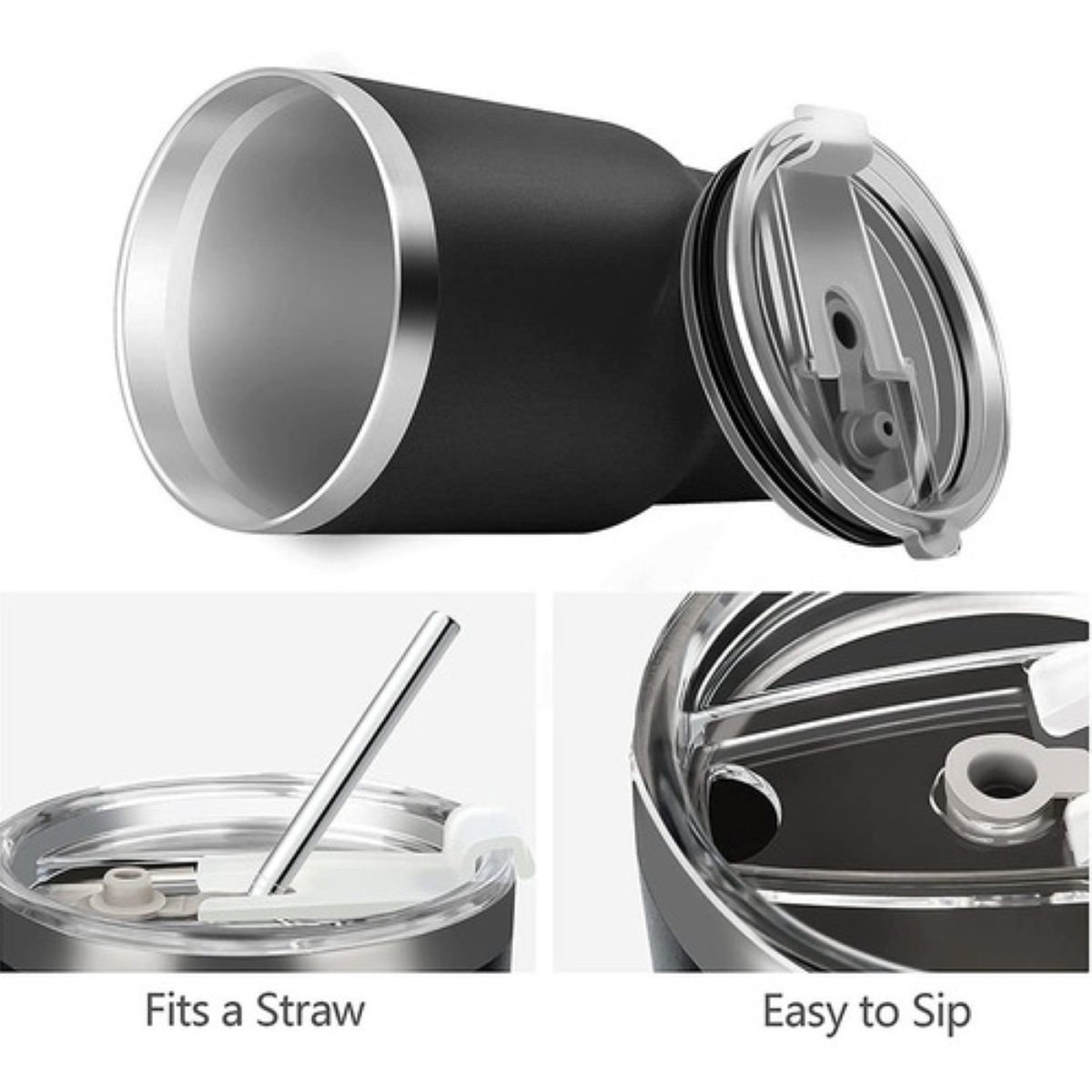 Vaso Térmico C/aislación Popote Y Cepillo De Limpieza 30 Oz