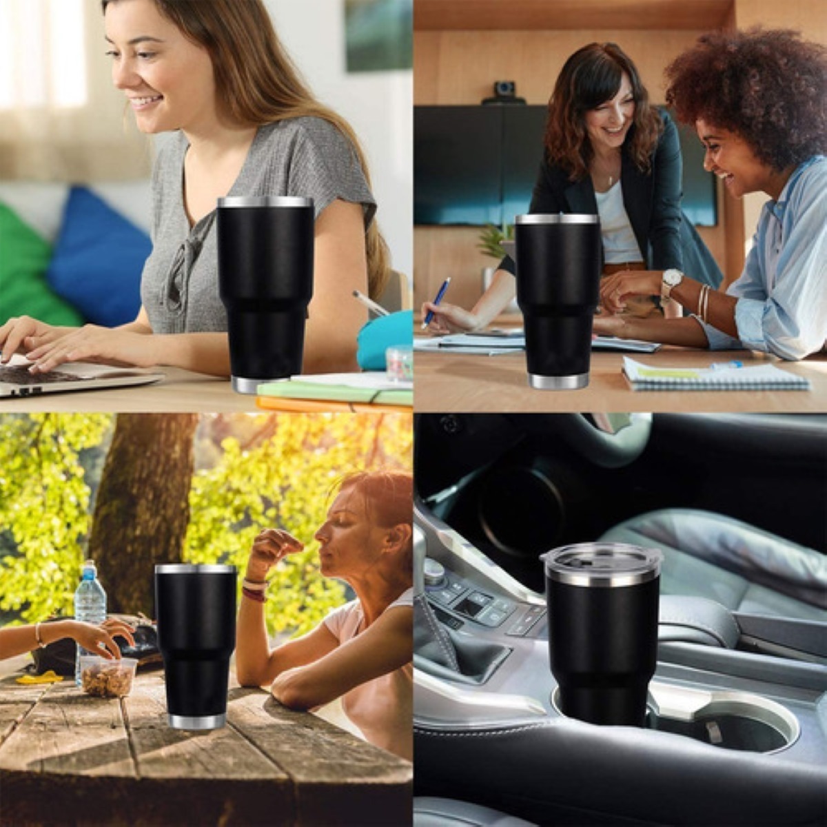 Vaso Térmico C/aislación Popote Y Cepillo De Limpieza 30 Oz