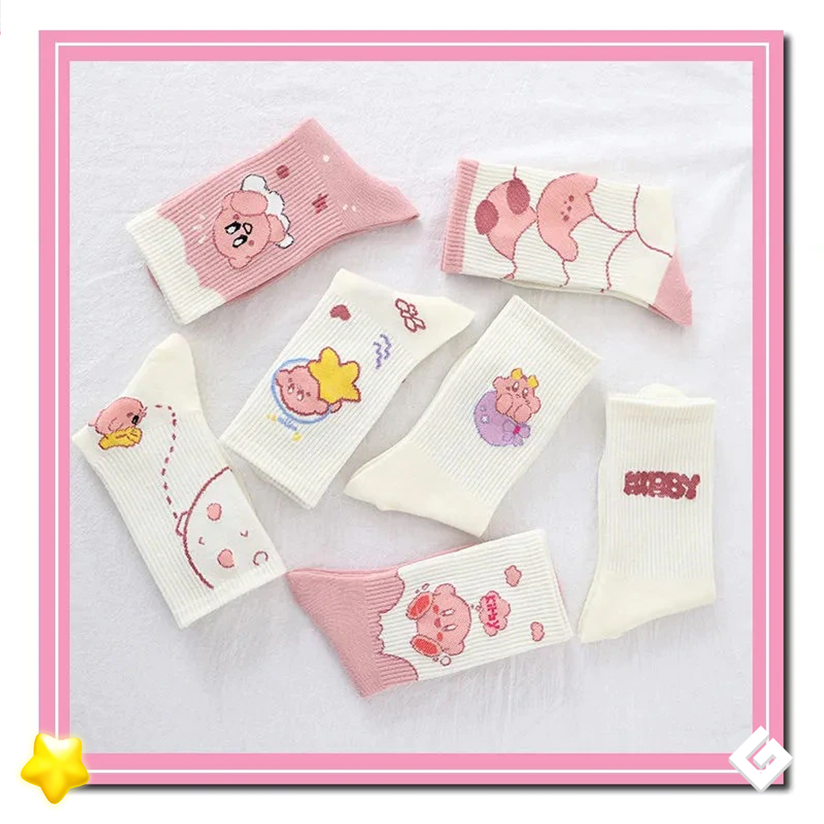 Calcetines De Algodón 3 Pares Kirby Paquete Calceta Bordada