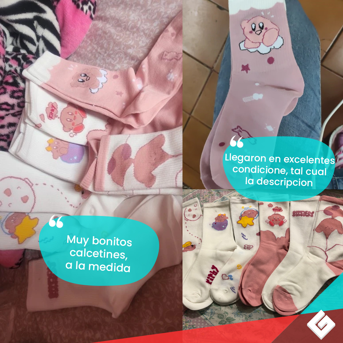 Calcetines De Algodón 3 Pares Kirby Paquete Calceta Bordada