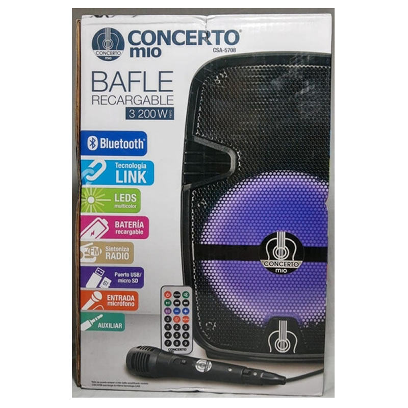 Bafle Bluetooth De 15 Pulgadas 40 W RMS Concerto CSA-5715
