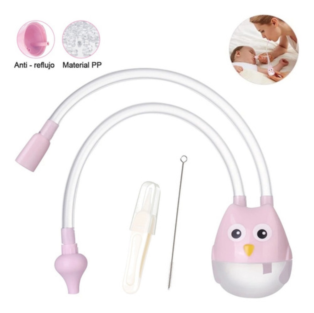 Aspirador Nasal Para Bebé  Kit Rosa