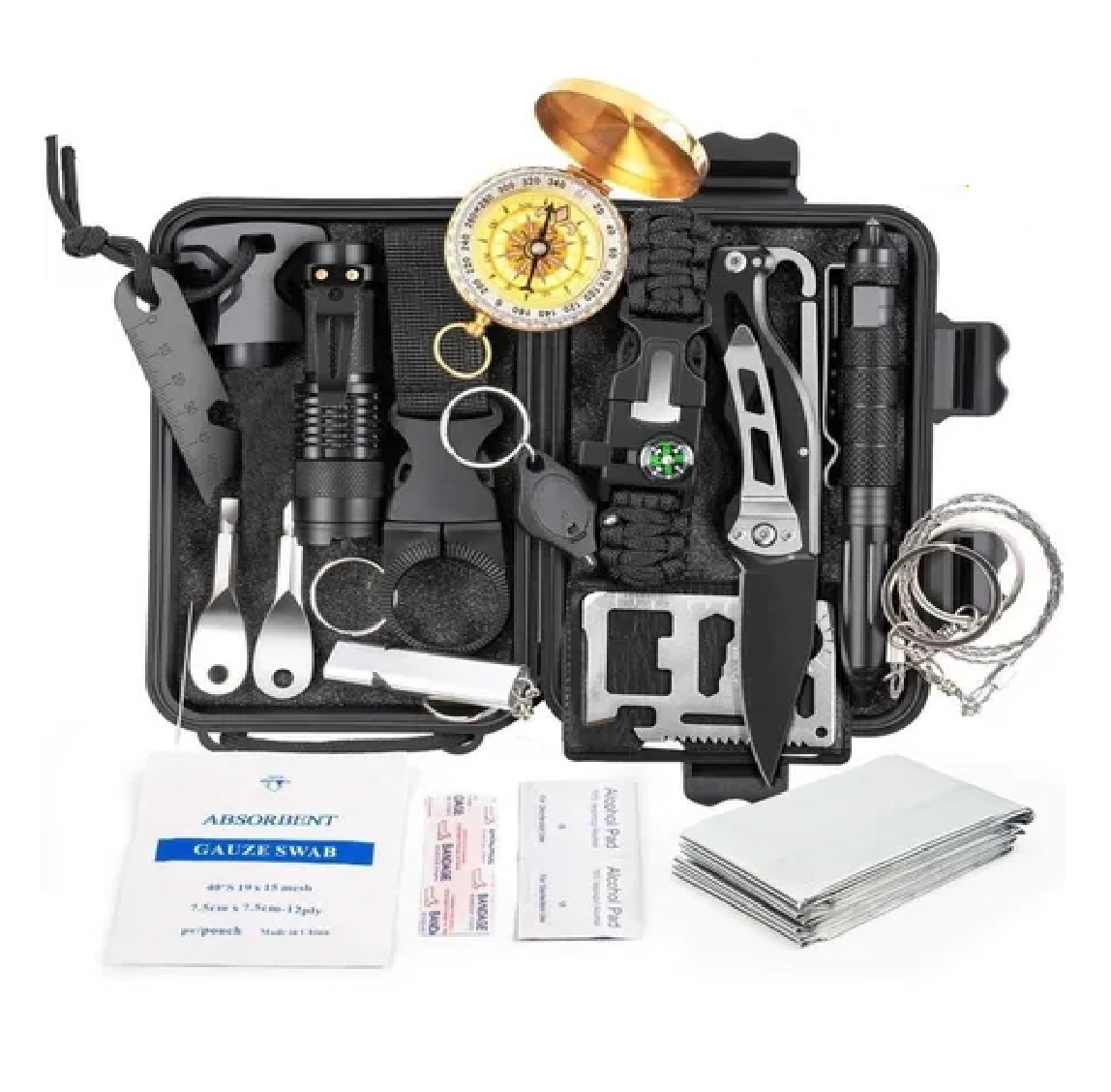 Kit de supervivencia multifuncional Kit de emergencia para exteriores con  18 herramientas/Kit de supervivencia/Accesorio de viaje/Kit de viaje