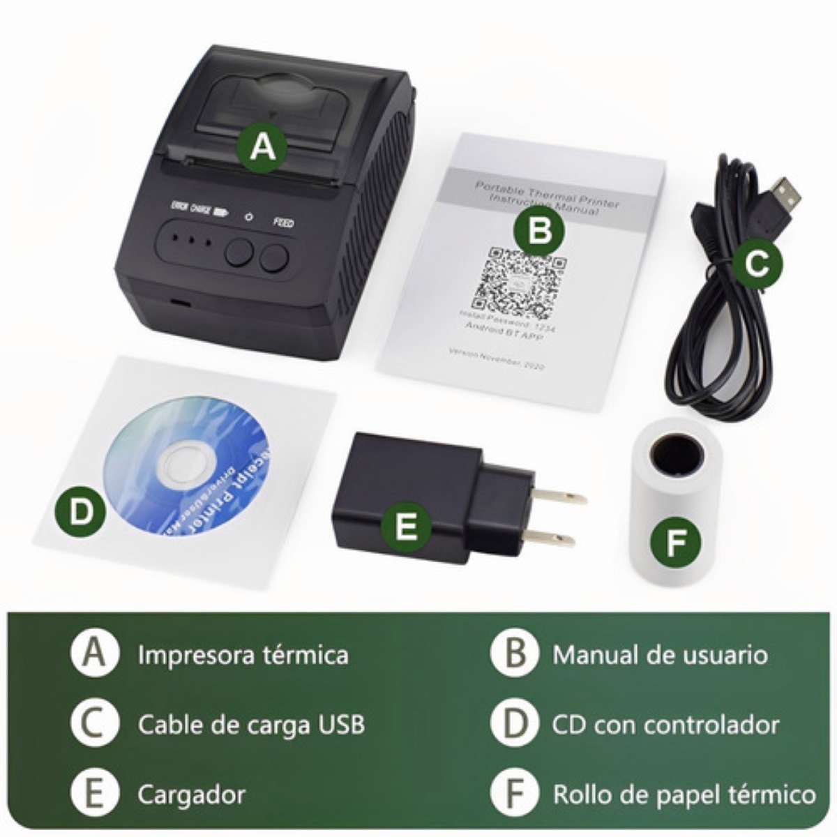 Impresora Térmica Ticket 58mm Portátil Bluetooth  
